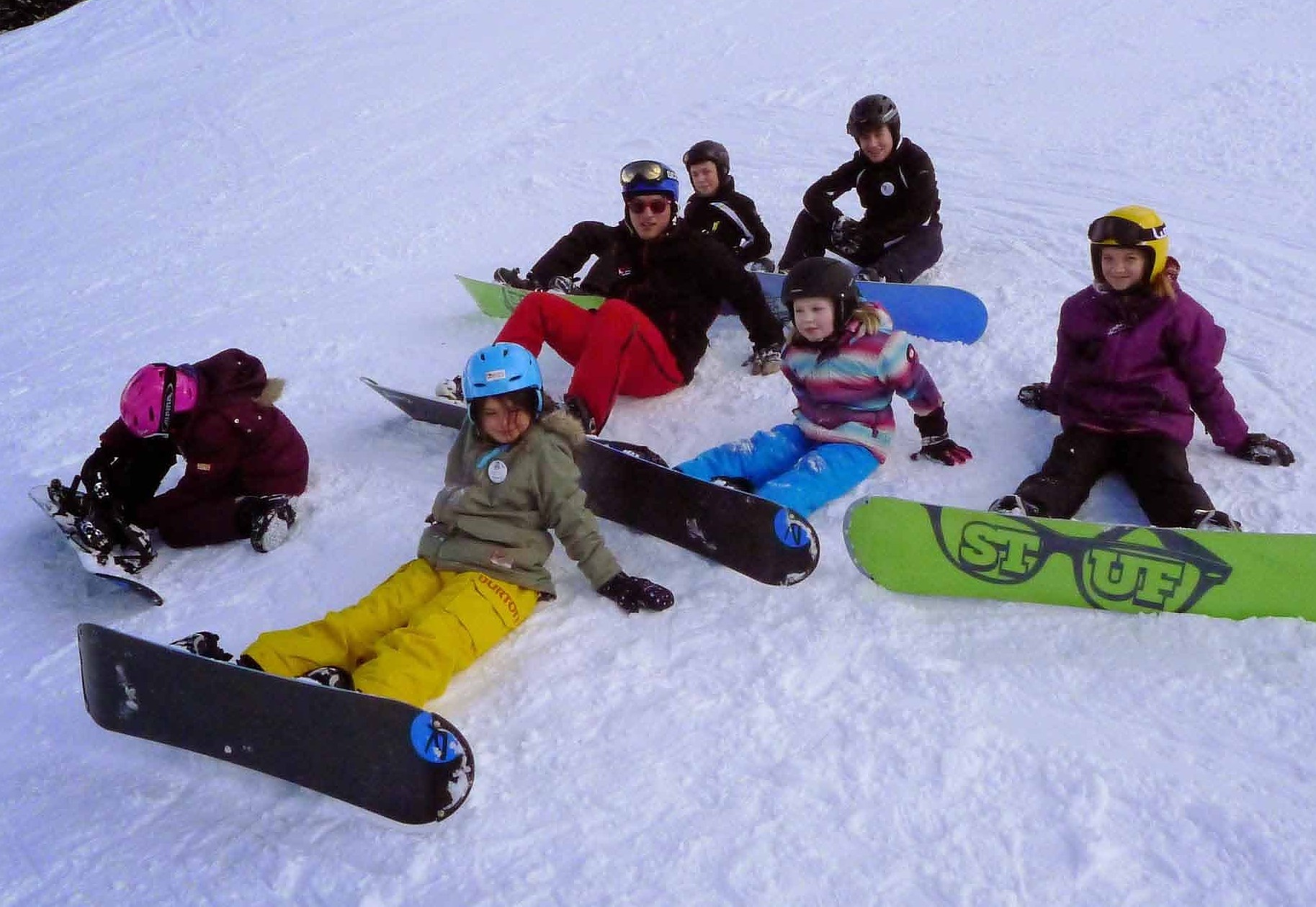 Group BEGINNER Snowboard-lessons 4 hours FULLDAY from 9.30-11.30 a.m., 12.30-2.30 p.m. 